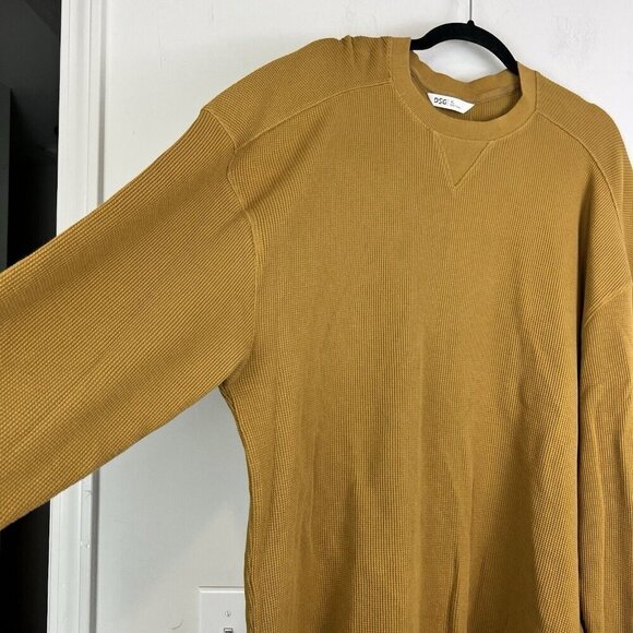 DSG Honey Brown Waffle Knit Long Sleeve Pullover Crewneck Sweatshirt Size XL NWT - Picture 4 of 9